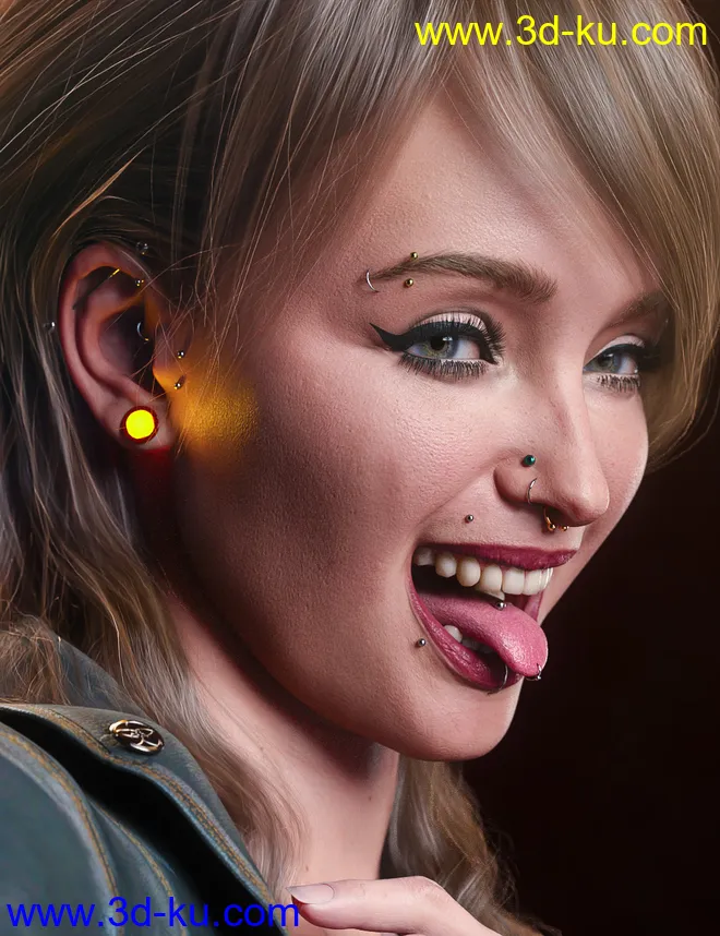 Vario Piercings for Genesis 8.1 Female模型的图片1