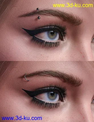 3D打印模型Vario Piercings for Genesis 8.1 Female的图片