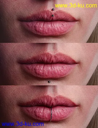 3D打印模型Vario Piercings for Genesis 8.1 Female的图片