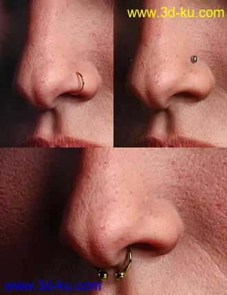 3D打印模型Vario Piercings for Genesis 8.1 Female的图片