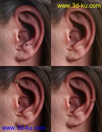 3D打印模型Vario Piercings for Genesis 8.1 Female的图片