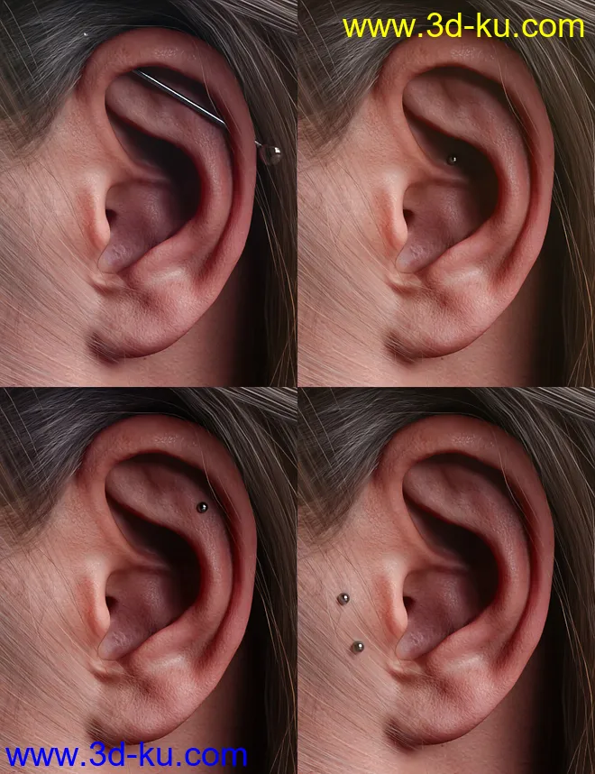 Vario Piercings for Genesis 8.1 Female模型的图片9