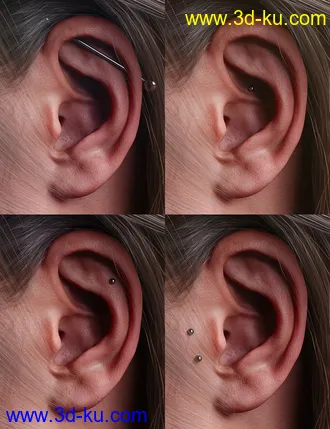 3D打印模型Vario Piercings for Genesis 8.1 Female的图片
