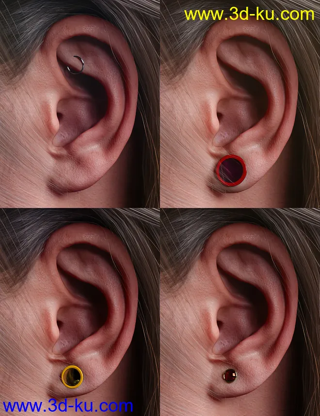 Vario Piercings for Genesis 8.1 Female模型的图片10
