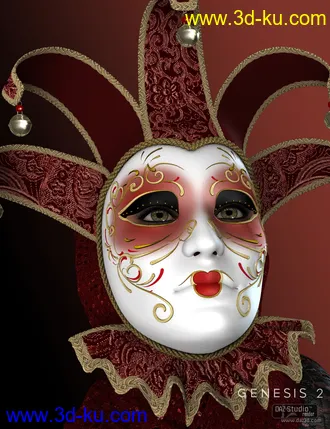 3D打印模型Venetian Mask for Genesis 2 Female(s)的图片