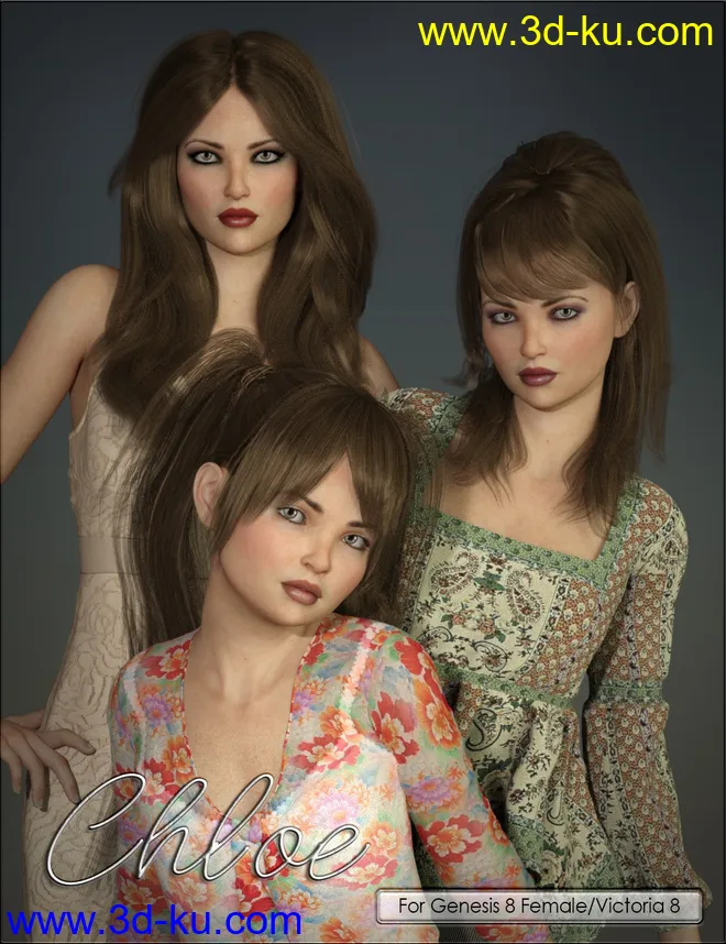 VYK Chloe for Genesis 8 Female and Victoria 8模型的图片1