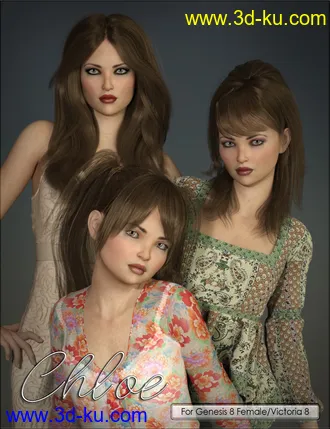 3D打印模型VYK Chloe for Genesis 8 Female and Victoria 8的图片
