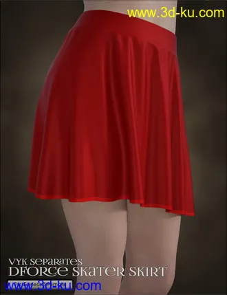 3D打印模型VYK Separates - dForce Skater Skirt的图片