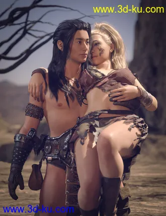 Warrior Couple And Landscape - Genesis 8模型的图片14