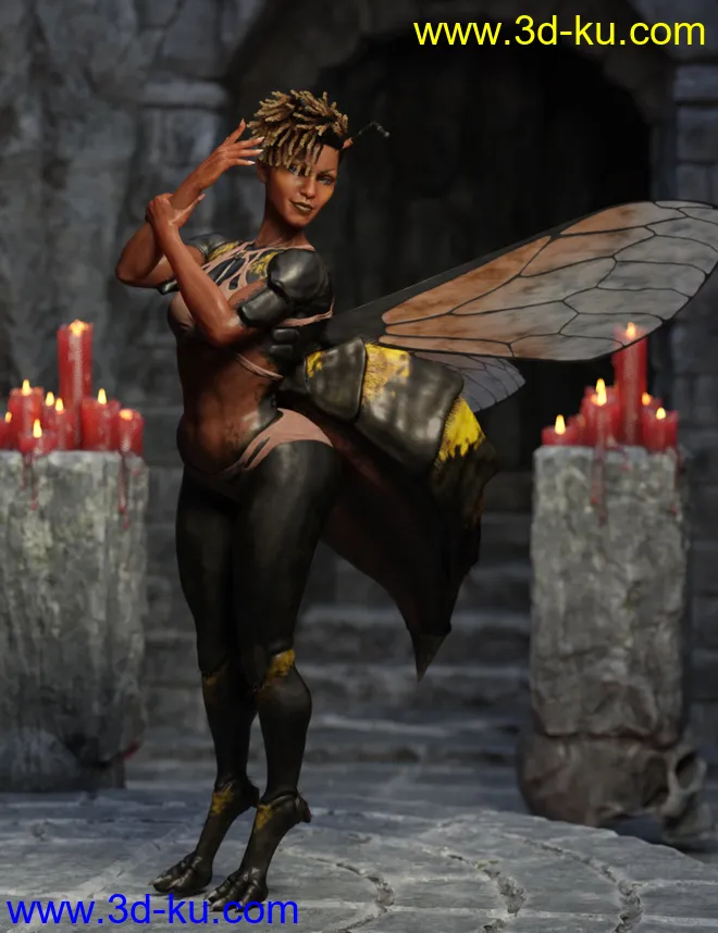 Wasp Queen for Genesis 8 Female模型的图片2