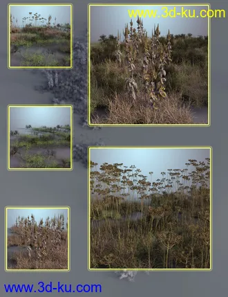 3D打印模型Wasteland Plants - High Resolution Instant Eco Systems的图片
