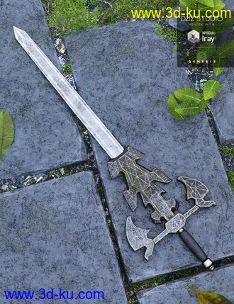 3D打印模型Weapon Collection for Genesis 3 and 8 Male(s)的图片