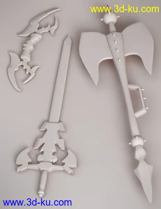 3D打印模型Weapon Collection for Genesis 3 and 8 Male(s)的图片