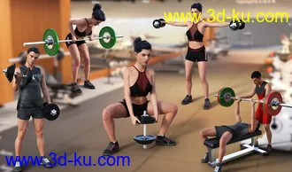 3D打印模型Weight Workout Props and Poses for Genesis 8的图片