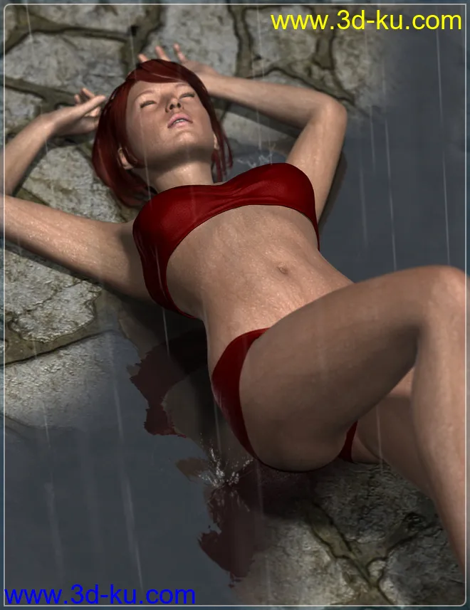 Wet, Sweat & Rain for Genesis 2 Female(s)模型的图片3