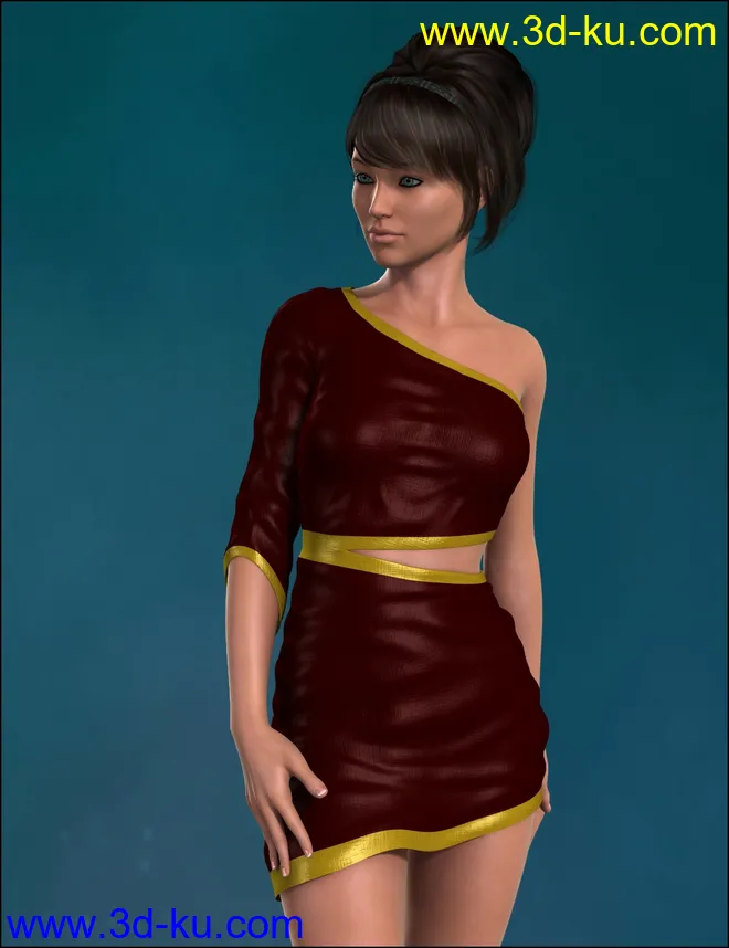 Wicked Zigzag Dress HD模型的图片1