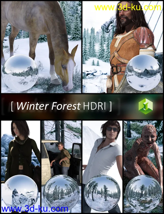 Winter Forest HDRI模型的图片1