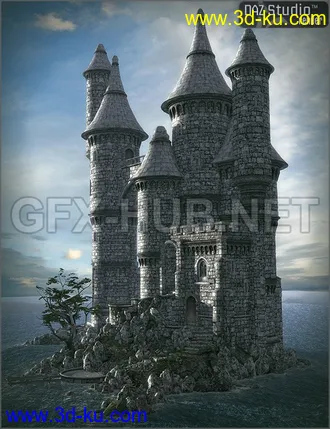 3D打印模型Worlds Of Fantasy - Island Castle的图片