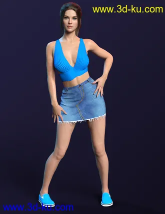 3D打印模型X-Fashion dForce Casual Denim Outfit for Genesis 8 Females的图片