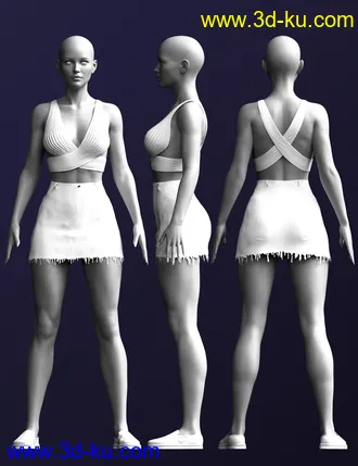 3D打印模型X-Fashion dForce Casual Denim Outfit for Genesis 8 Females的图片