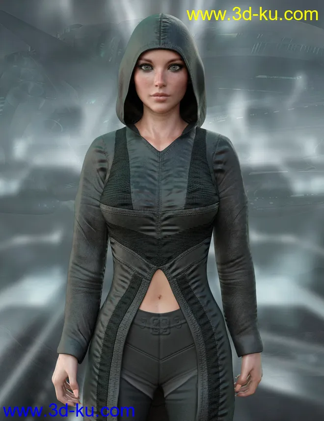 X-Fashion dForce Cyberpunk Outfit for Genesis 8 Female(s)模型的图片1