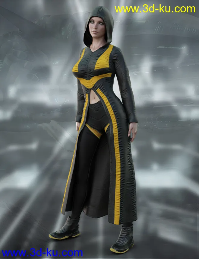 X-Fashion dForce Cyberpunk Outfit for Genesis 8 Female(s)模型的图片2