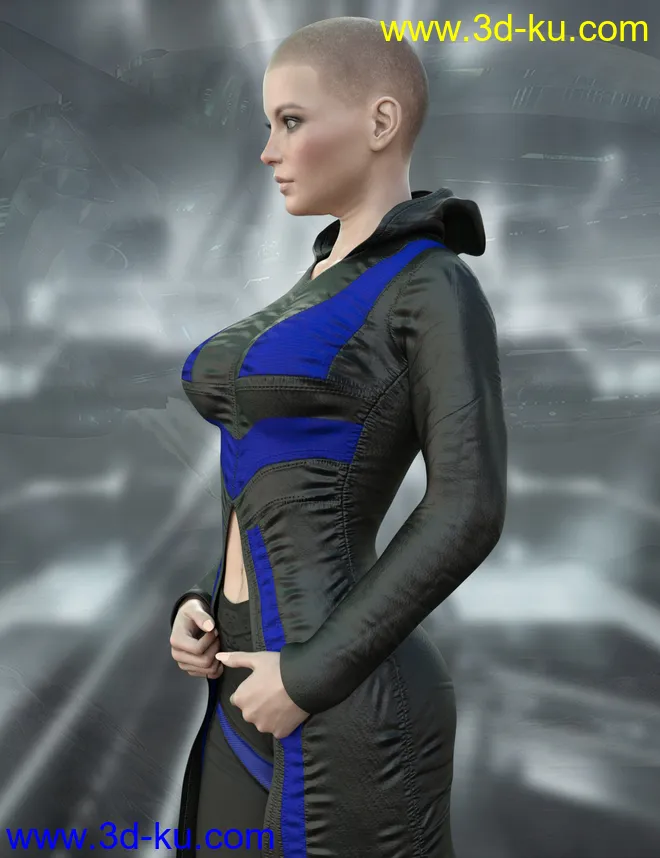 X-Fashion dForce Cyberpunk Outfit for Genesis 8 Female(s)模型的图片3