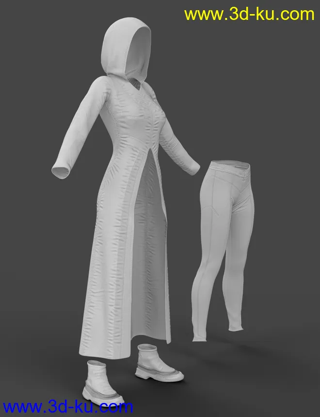 X-Fashion dForce Cyberpunk Outfit for Genesis 8 Female(s)模型的图片5