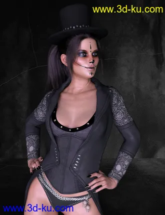3D打印模型X-Fashion Doctor Skeleton Costume for Genesis 8 Females的图片