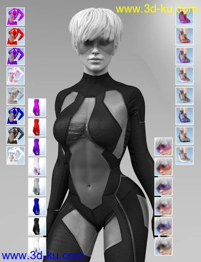 X-Fashion MK Bodysuit for Genesis 8 Females模型的图片5