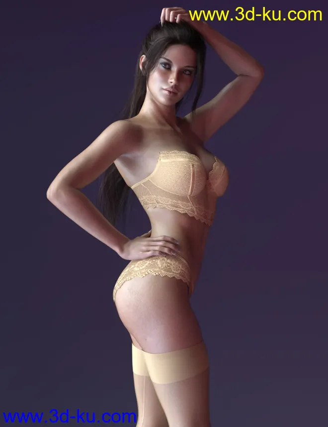 X-Fashion Sexy Sweet Lingerie for Genesis 8 Females模型的图片2