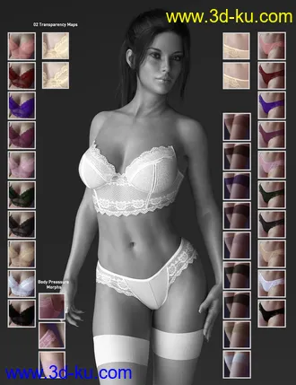 3D打印模型X-Fashion Sexy Sweet Lingerie for Genesis 8 Females的图片