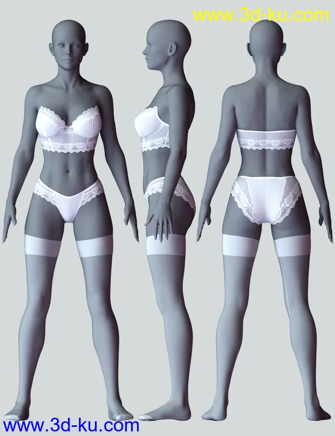 X-Fashion Sexy Sweet Lingerie for Genesis 8 Females模型的图片4