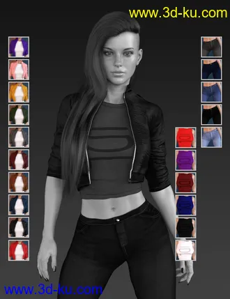 3D打印模型X-Fashion Spring Leather Outfit for Genesis 8 Female(s)的图片