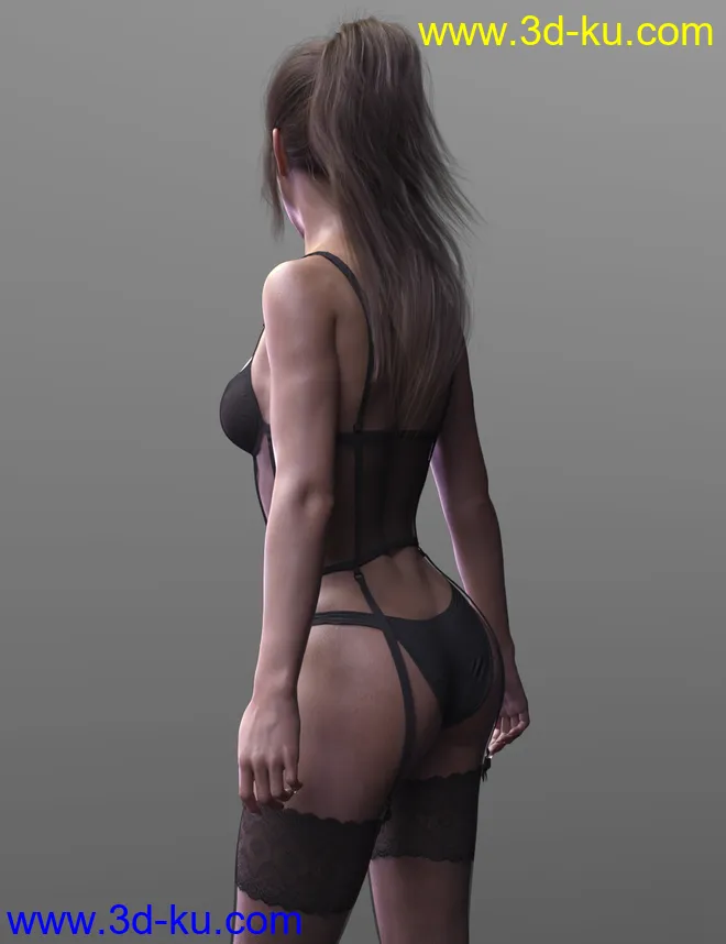 X-Fashion Wild Lace Lingerie Set Genesis 8 Female(s)模型的图片3