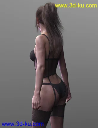 3D打印模型X-Fashion Wild Lace Lingerie Set Genesis 8 Female(s)的图片