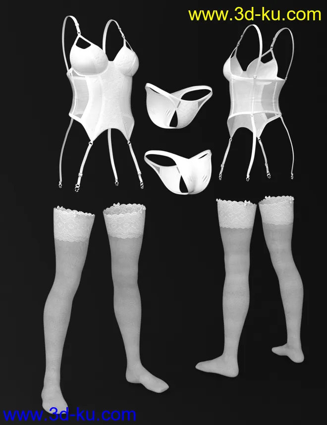 X-Fashion Wild Lace Lingerie Set Genesis 8 Female(s)模型的图片5