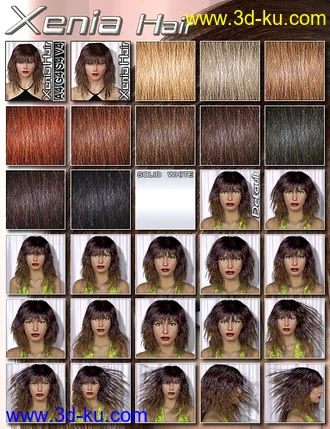 3D打印模型Xenia Hair的图片