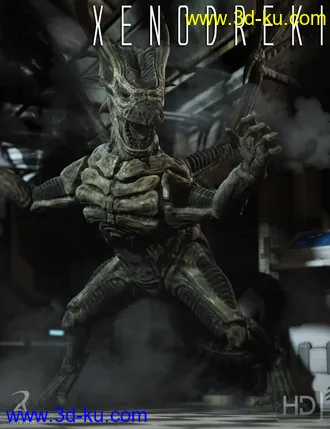 3D打印模型Xenodreki - The Alien Dragon HD的图片