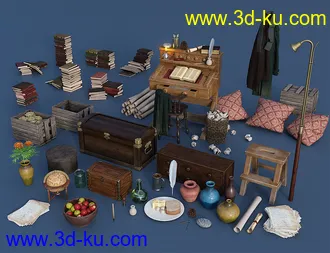 3D打印模型Ye Olde Library Props Add-on的图片