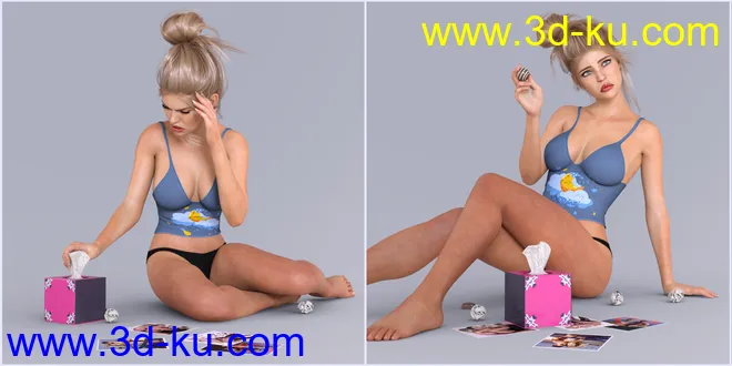 Z Alone on Valentines Props and Poses for Genesis 3 and 8 Female模型的图片7