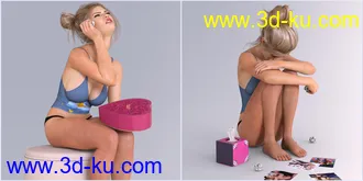 3D打印模型Z Alone on Valentines Props and Poses for Genesis 3 and 8 Female的图片