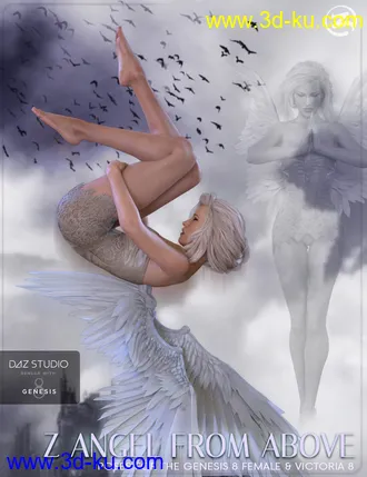 3D打印模型Z Angel From Above - Poses for Genesis 8 Female & Victoria 8的图片