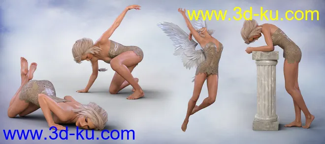 Z Angel From Above - Poses for Genesis 8 Female & Victoria 8模型的图片5
