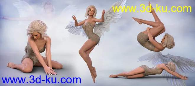 Z Angel From Above - Poses for Genesis 8 Female & Victoria 8模型的图片8