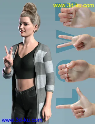 3D打印模型Z ASL Alphabet for Genesis 8.1 Female and Victoria 8.1的图片