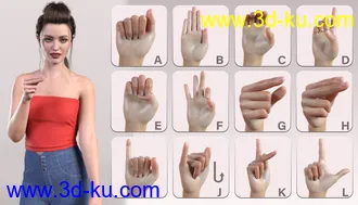 3D打印模型Z ASL Alphabet for Genesis 8.1 Female and Victoria 8.1的图片
