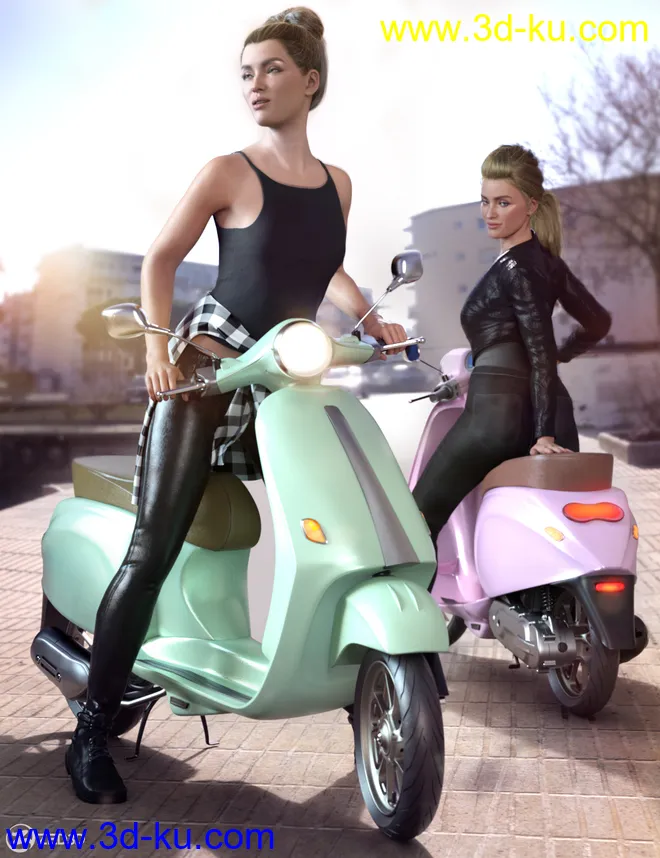 Z Belina Bike and Poses for Genesis 8.1 Female and Victoria 8.1模型的图片1