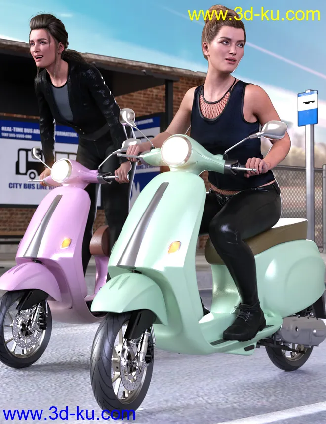 Z Belina Bike and Poses for Genesis 8.1 Female and Victoria 8.1模型的图片2
