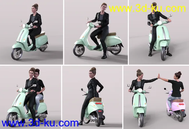 Z Belina Bike and Poses for Genesis 8.1 Female and Victoria 8.1模型的图片5